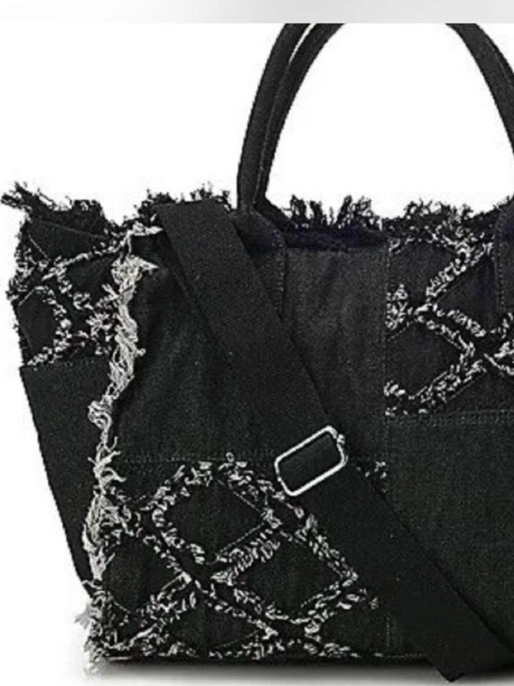 Wildfox Frayed Denim Tote NWT- Black - NWT $88 Retail